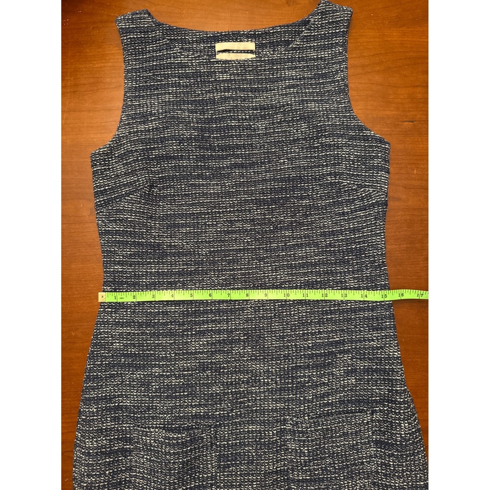 Banana Republic sheath dress 8 navy tweed lined sleeveless Italian cotton blend - Picture 12 of 16